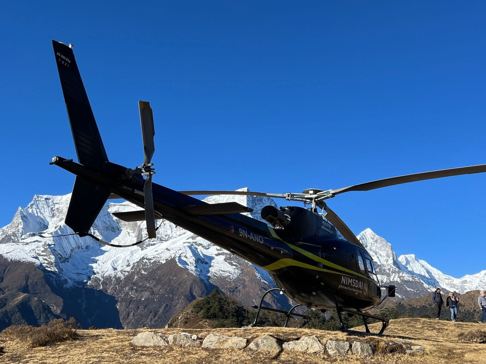 Everest camp II to lukla helicopter flight
