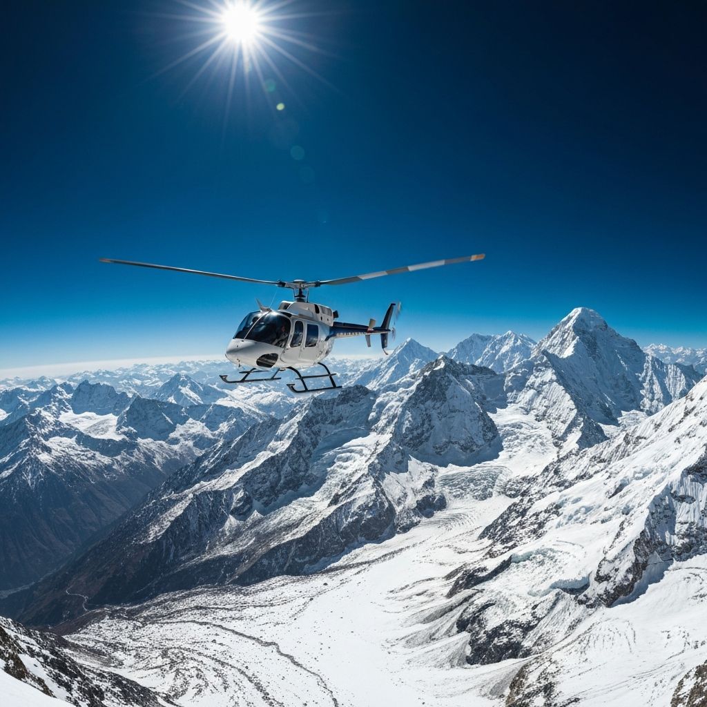 Helicopter tour over Nepal's mountains